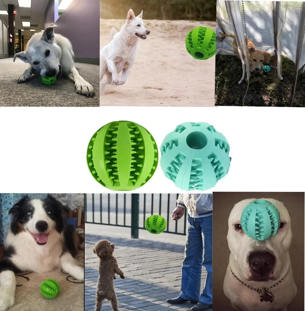 Dog Food Ball Pet Dog Toy Interactive Rubber Balls for Small Large