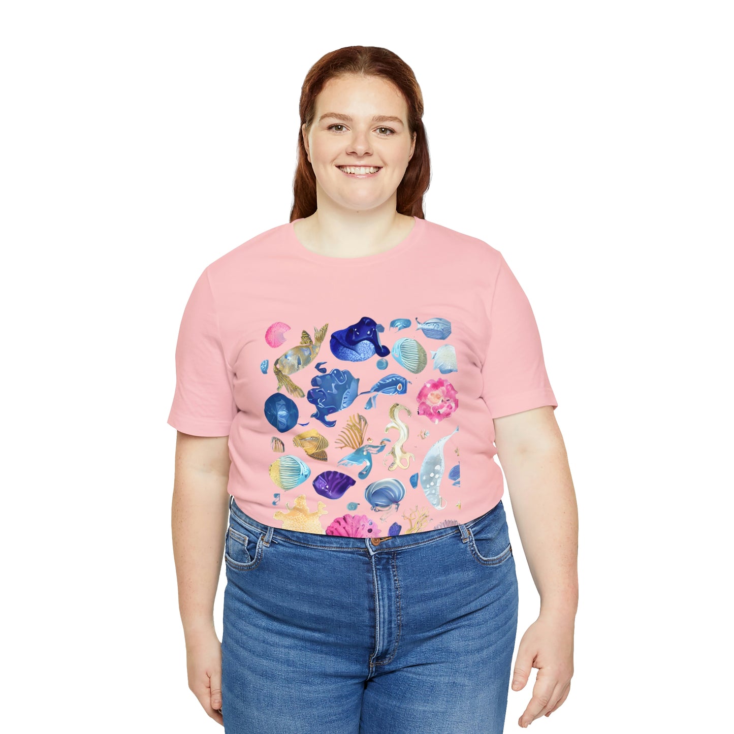 Watercolor Sea Creatures Tshirt Marine Life Ocean Conservation Environment Shirt Tropical Fish Coral Reef Octopus Jellyfish Turtle Shirt