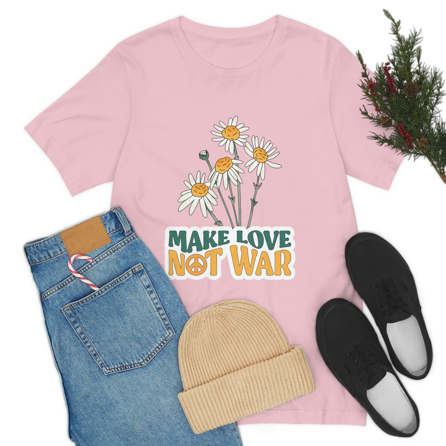 A Comfortable Tee Make Love Not War Unisex Jersey Short Sleeve Tee