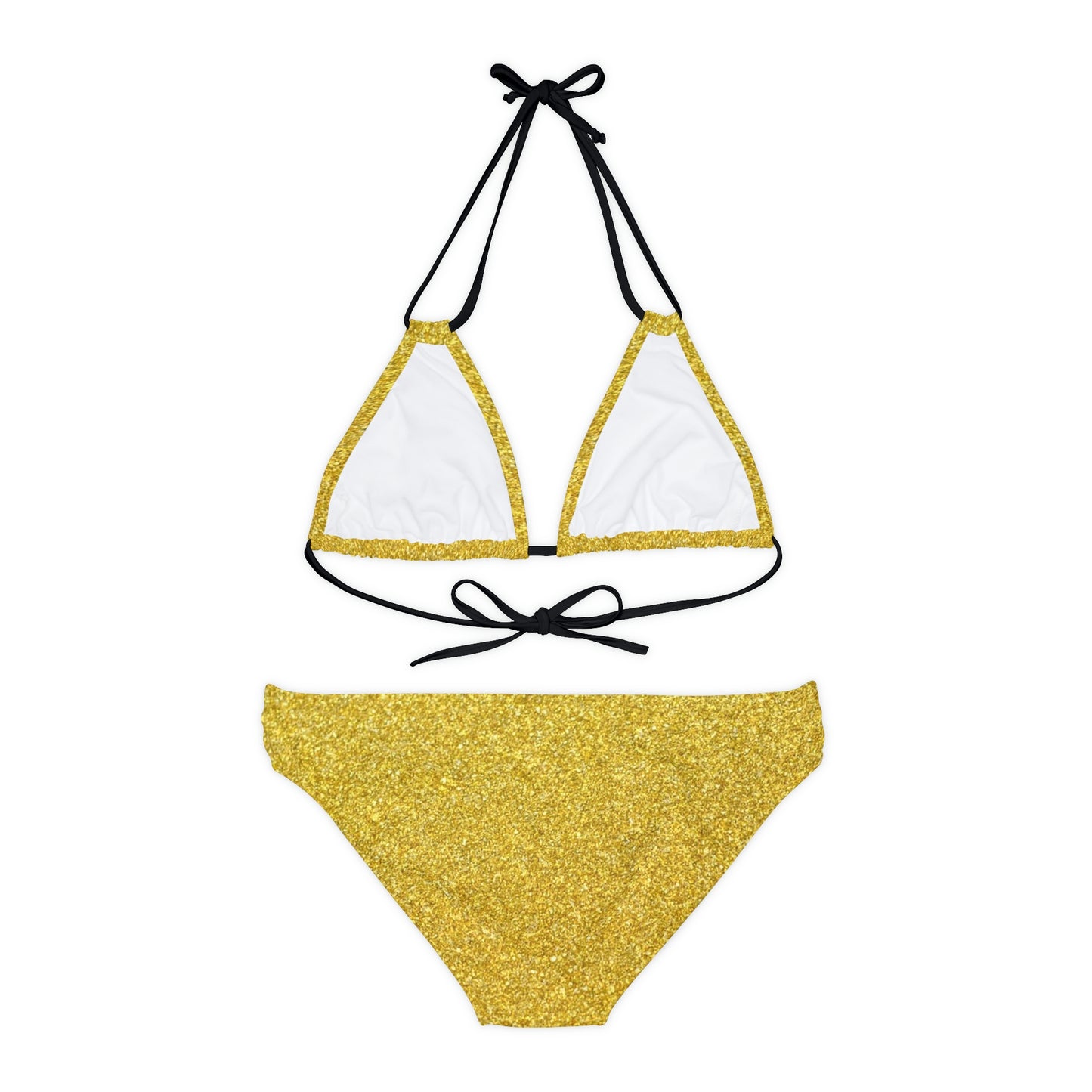 Golden Hawaiian Lion Beach pattern Swimwear Beautiful for summer on the beach or pool side Strappy Bikini Set, Made in U.S.A