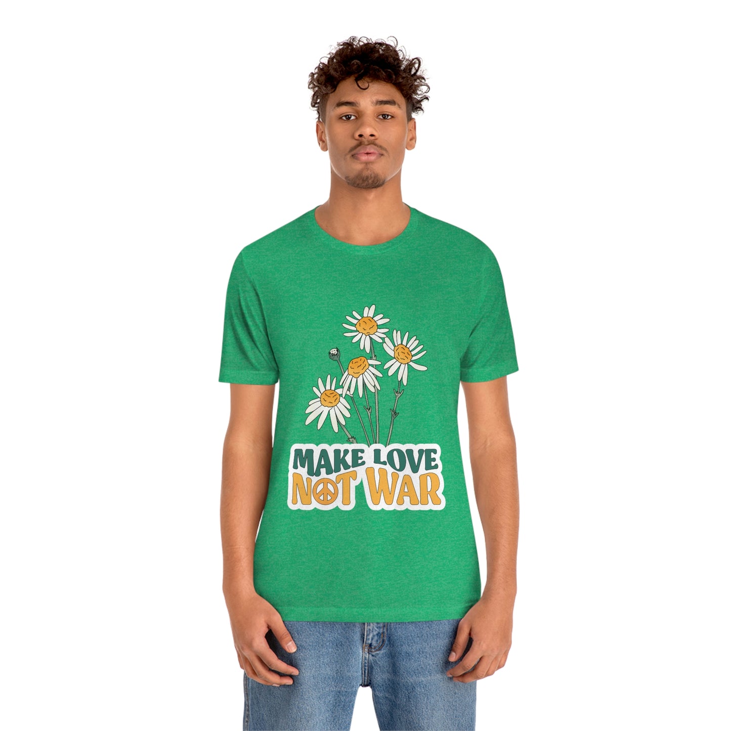 A Comfortable Tee Make Love Not War Unisex Jersey Short Sleeve Tee