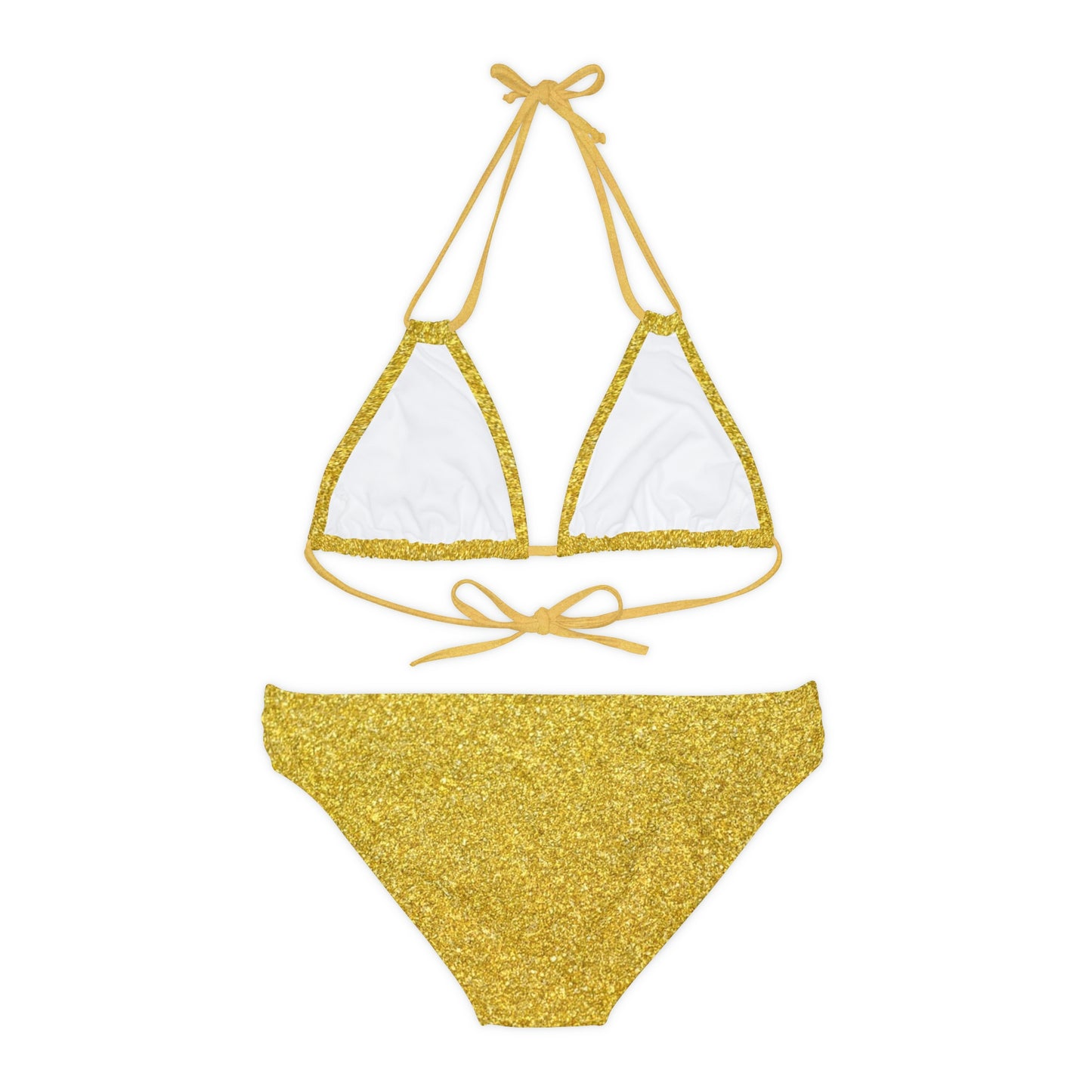 Golden Hawaiian Lion Beach pattern Swimwear Beautiful for summer on the beach or pool side Strappy Bikini Set, Made in U.S.A