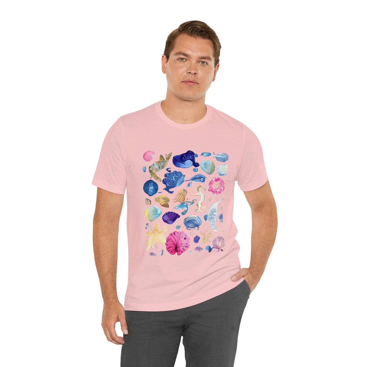 Watercolor Sea Creatures Tshirt Marine Life Ocean Conservation Environment Shirt Tropical Fish Coral Reef Octopus Jellyfish Turtle Shirt