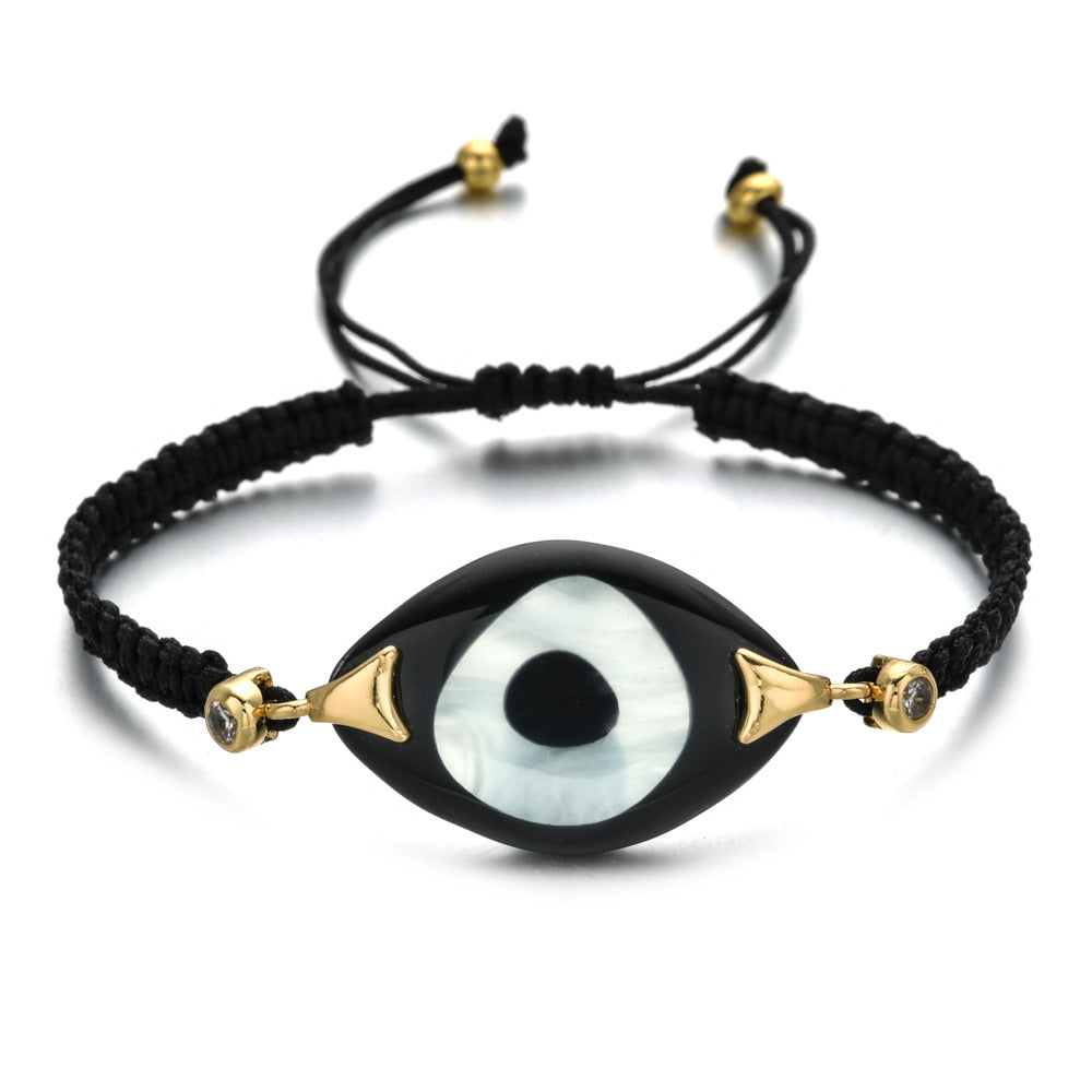 Turkish Demon Eye Totem Resin Hand Woven Bracelet