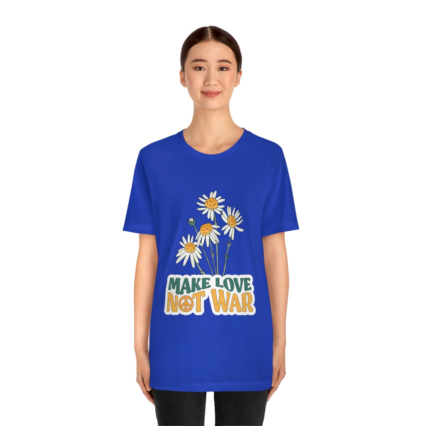 A Comfortable Tee Make Love Not War Unisex Jersey Short Sleeve Tee