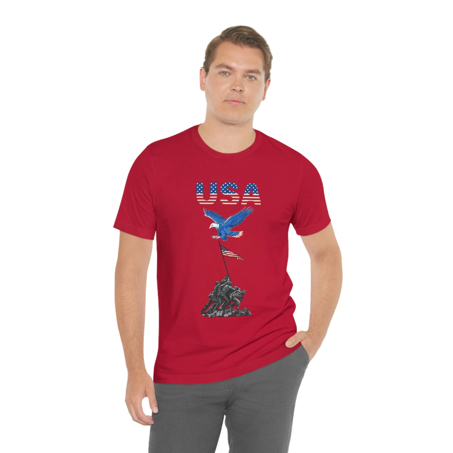 Happy 4th of July T-Shirt, USA Flag, Patriot Shirts, Unisex Jersey Short Sleeve Tee