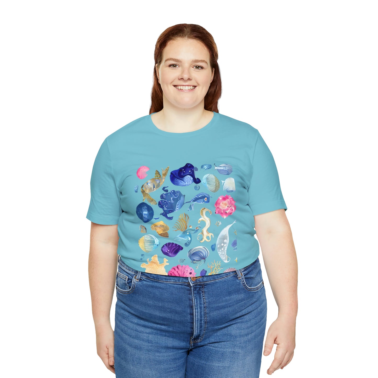Watercolor Sea Creatures Tshirt Marine Life Ocean Conservation Environment Shirt Tropical Fish Coral Reef Octopus Jellyfish Turtle Shirt