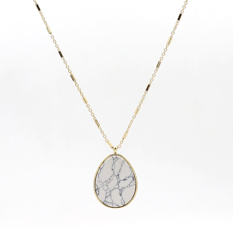 European And American Style Jewelry Drop-shaped Turquoise Inlaid