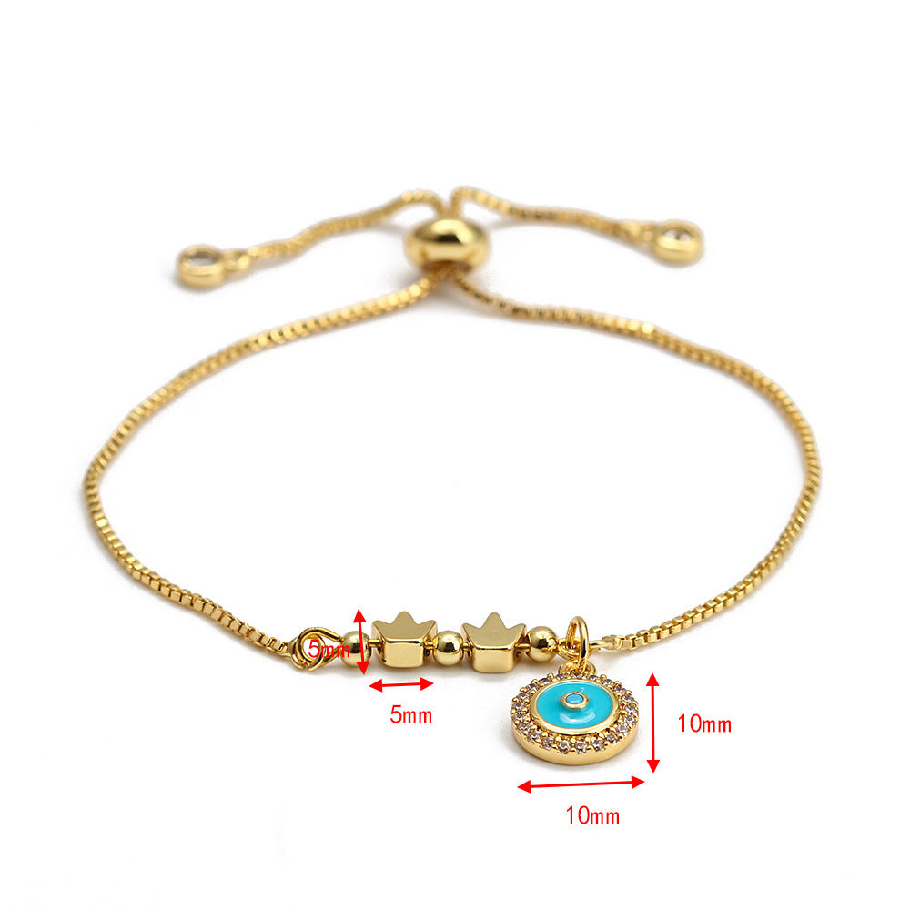 EVIL EYE Hand Tree Turkish Evil Eye Charm Bracelet Gold Color Adjustable Bracelet Fashion Jewelry for Women Girls BE149