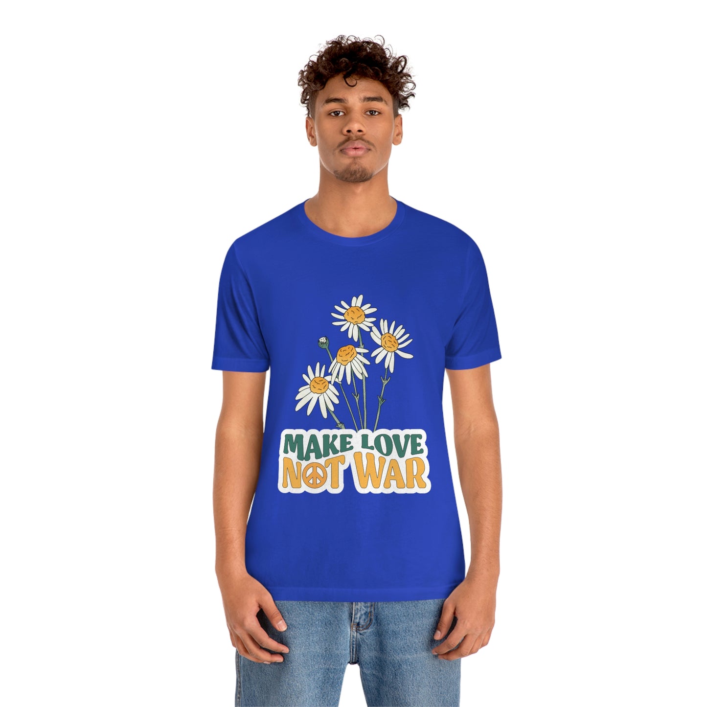 A Comfortable Tee Make Love Not War Unisex Jersey Short Sleeve Tee