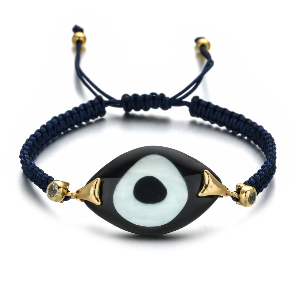 Turkish Demon Eye Totem Resin Hand Woven Bracelet