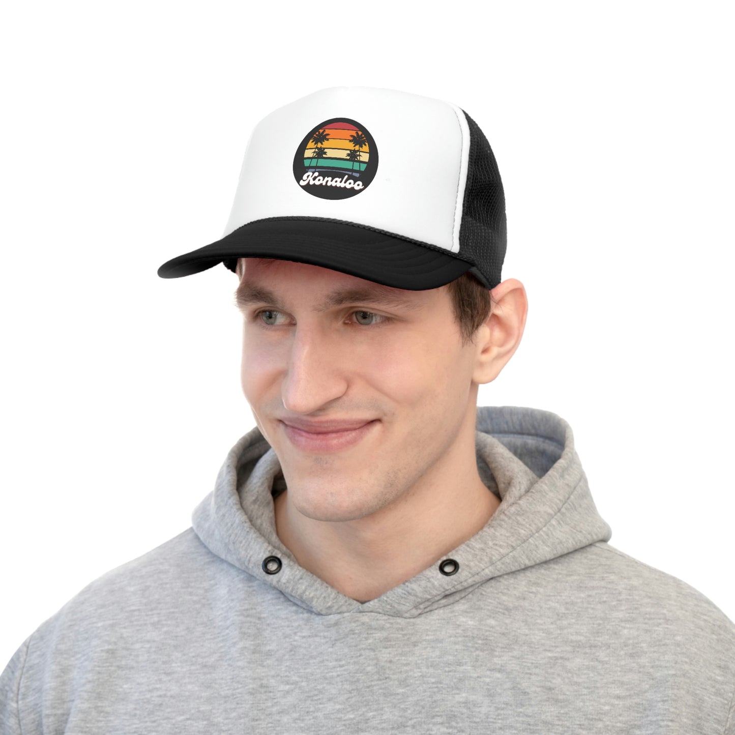 Hat Get Your Retro Vibes On with Our Trucker Caps - Featuring Palm Tree Shadows