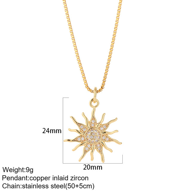 Mental Devil Blue Eyes Sun Necklace Women