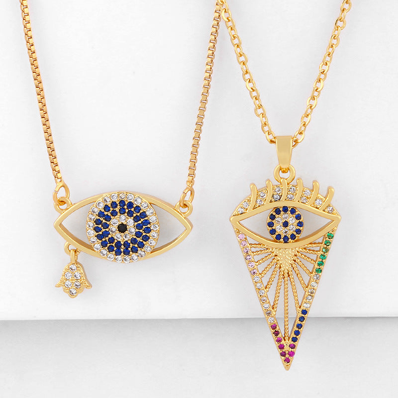Unleash Your Inner Edge with the Simple Female Wild Devil's Eye Pendant Necklace Jewelry