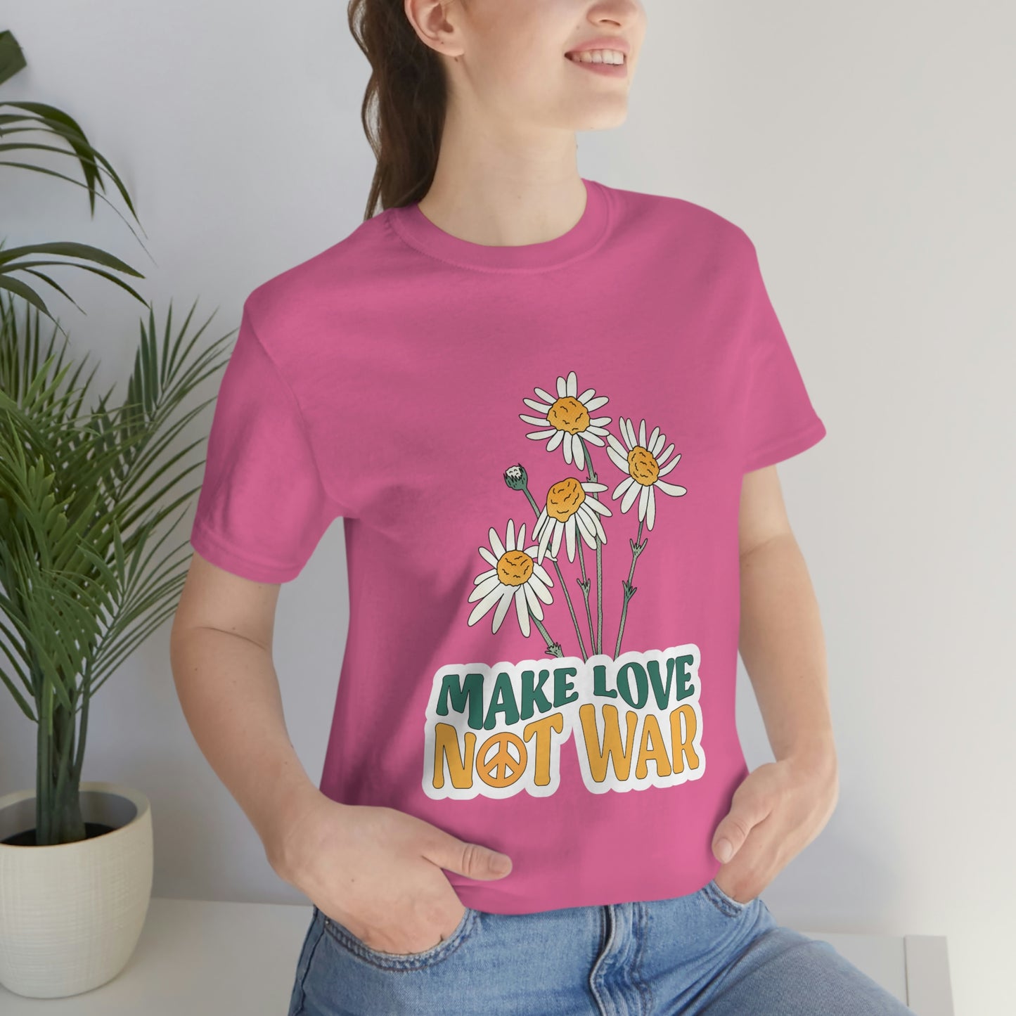 A Comfortable Tee Make Love Not War Unisex Jersey Short Sleeve Tee
