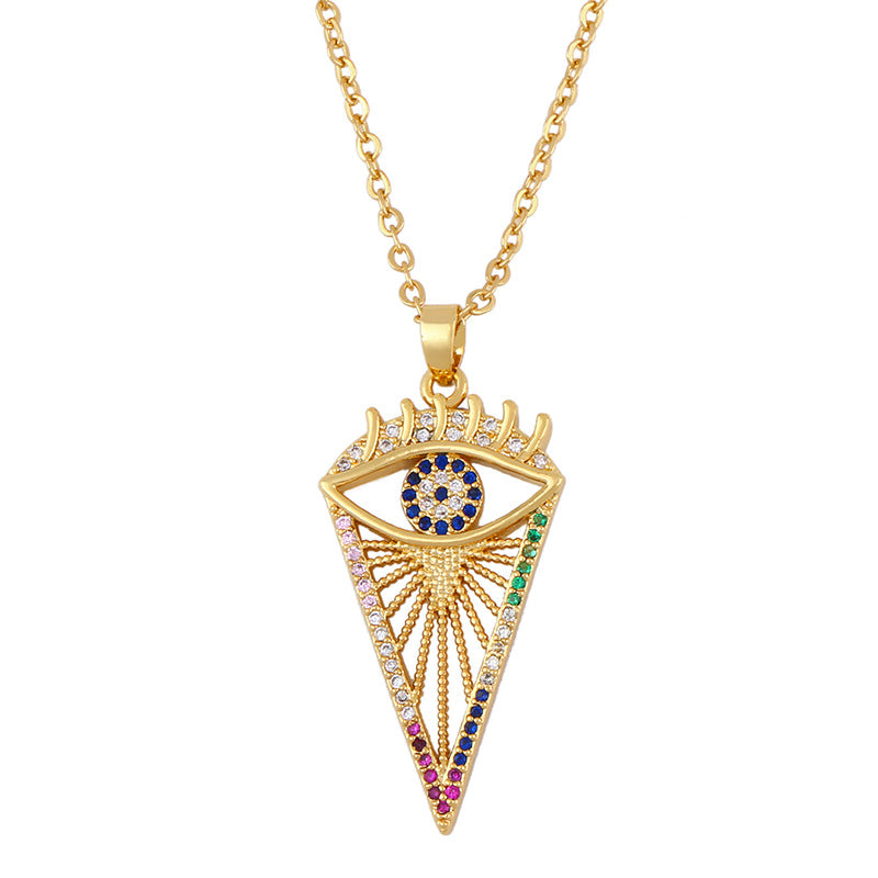 Unleash Your Inner Edge with the Simple Female Wild Devil's Eye Pendant Necklace Jewelry