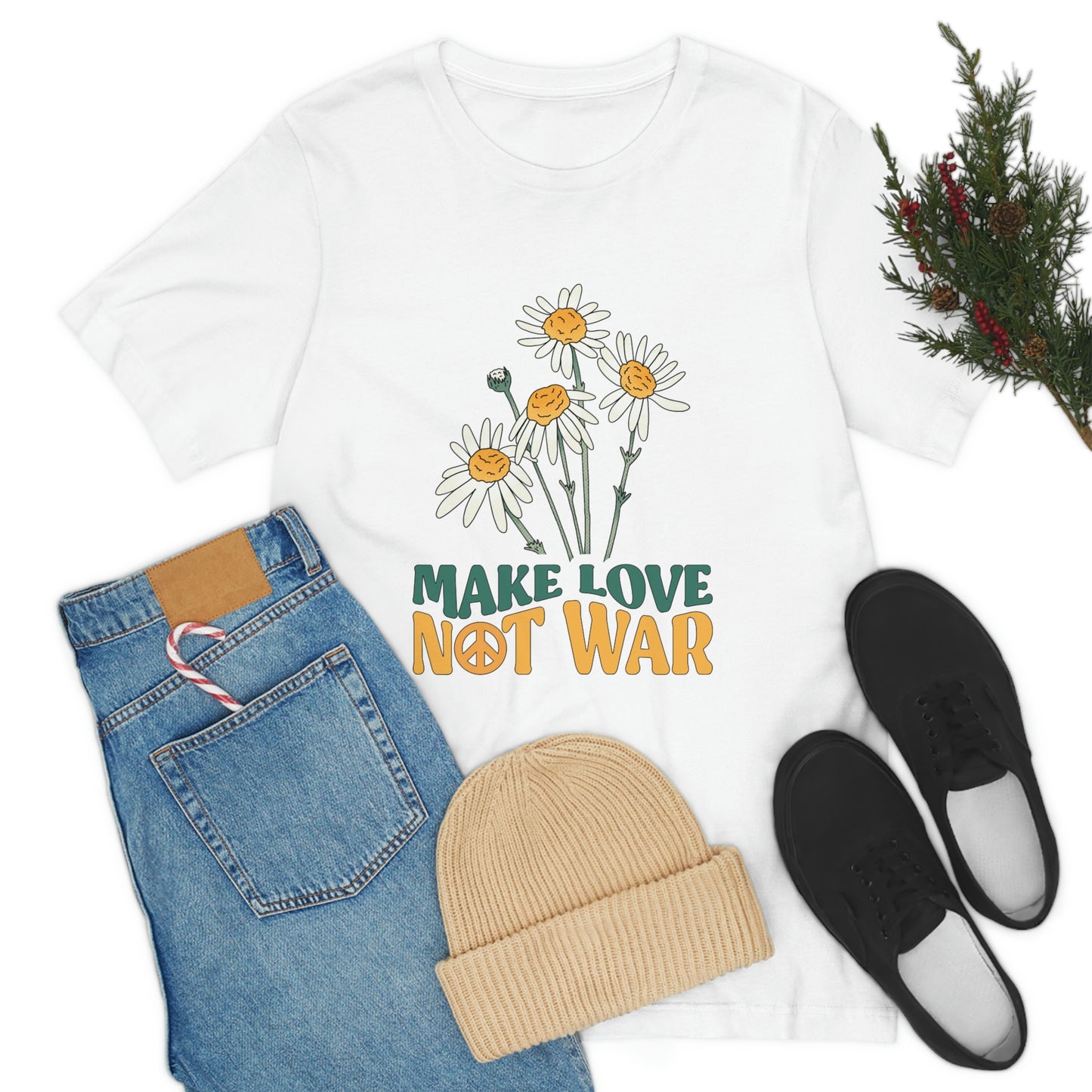 A Comfortable Tee Make Love Not War Unisex Jersey Short Sleeve Tee