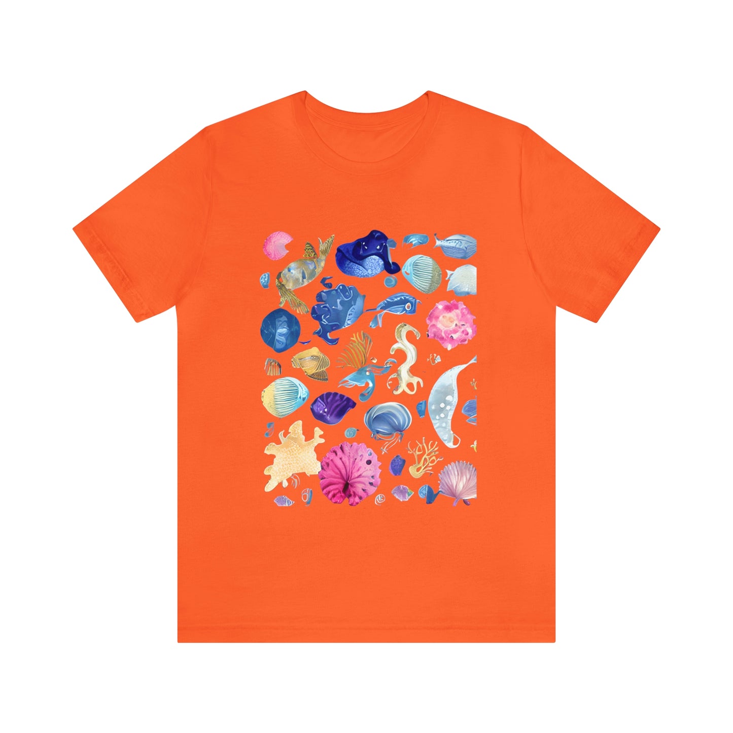 Watercolor Sea Creatures Tshirt Marine Life Ocean Conservation Environment Shirt Tropical Fish Coral Reef Octopus Jellyfish Turtle Shirt