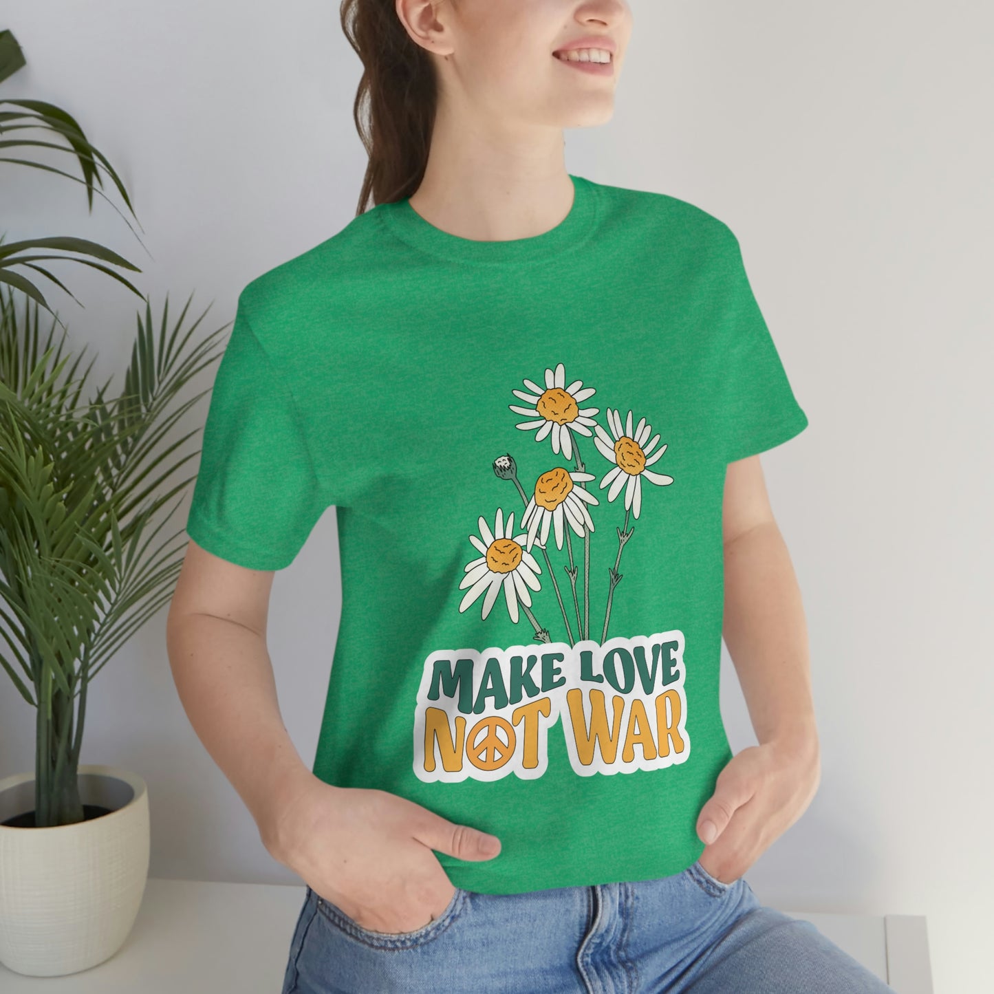 A Comfortable Tee Make Love Not War Unisex Jersey Short Sleeve Tee