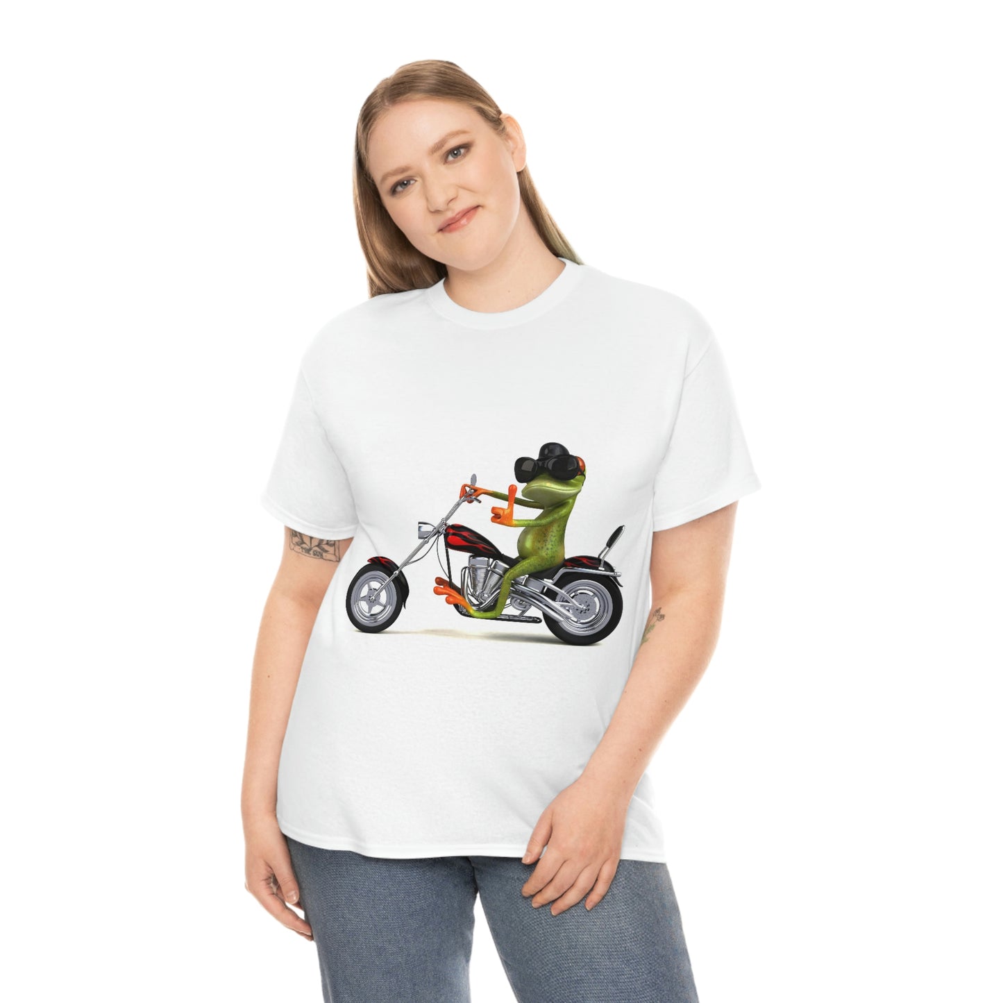 A Comfortable Tee Frog on Bike T-shirt - Men's Penny Farthing shirt - Animal Tshirt - Motorcycle Bike - Bike Frog Shirt - Animal Shirt - Bike Shirt - Frog Tshirt