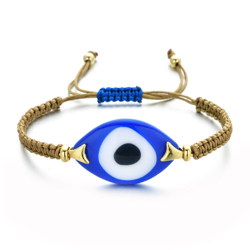 Turkish Demon Eye Totem Resin Hand Woven Bracelet