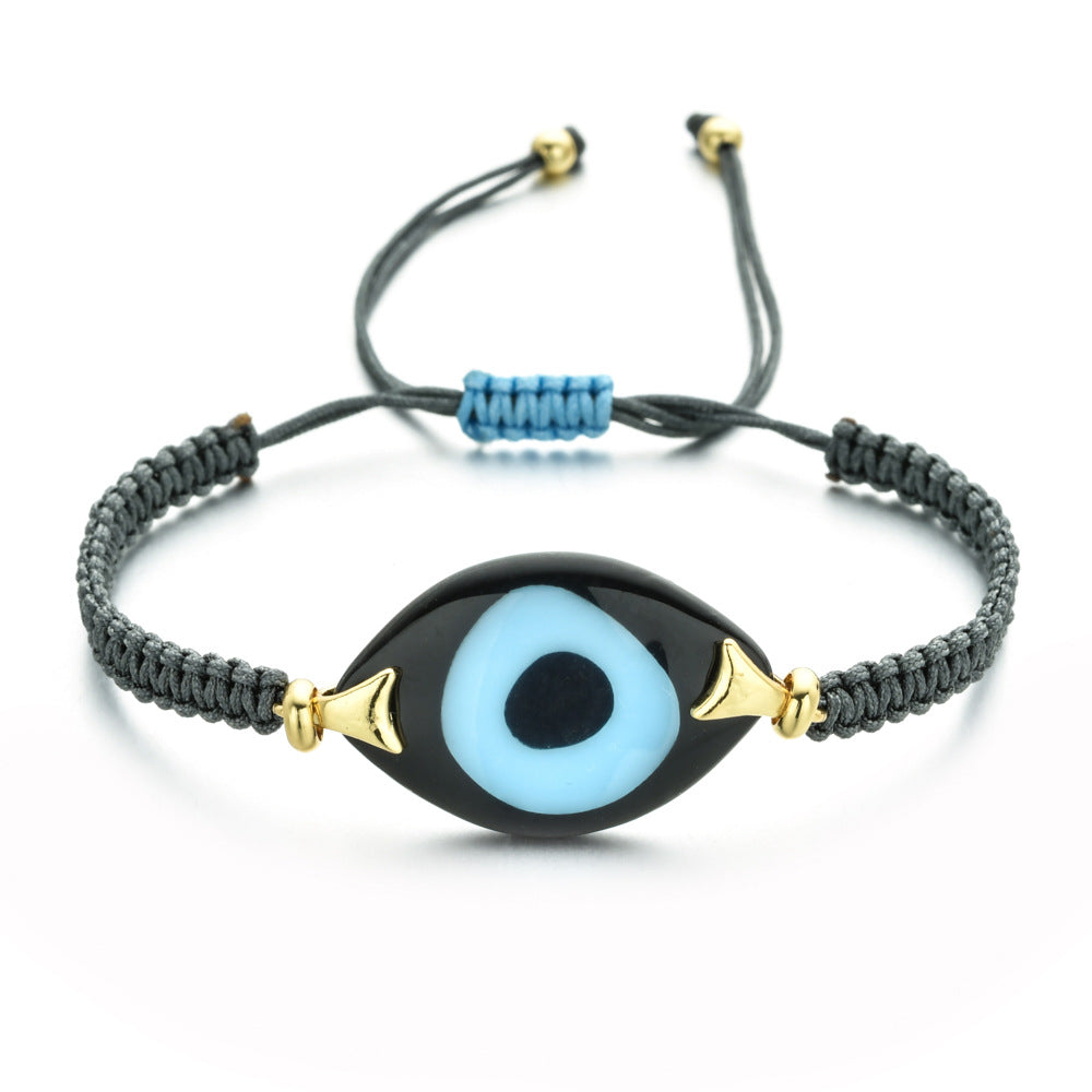 Turkish Demon Eye Totem Resin Hand Woven Bracelet