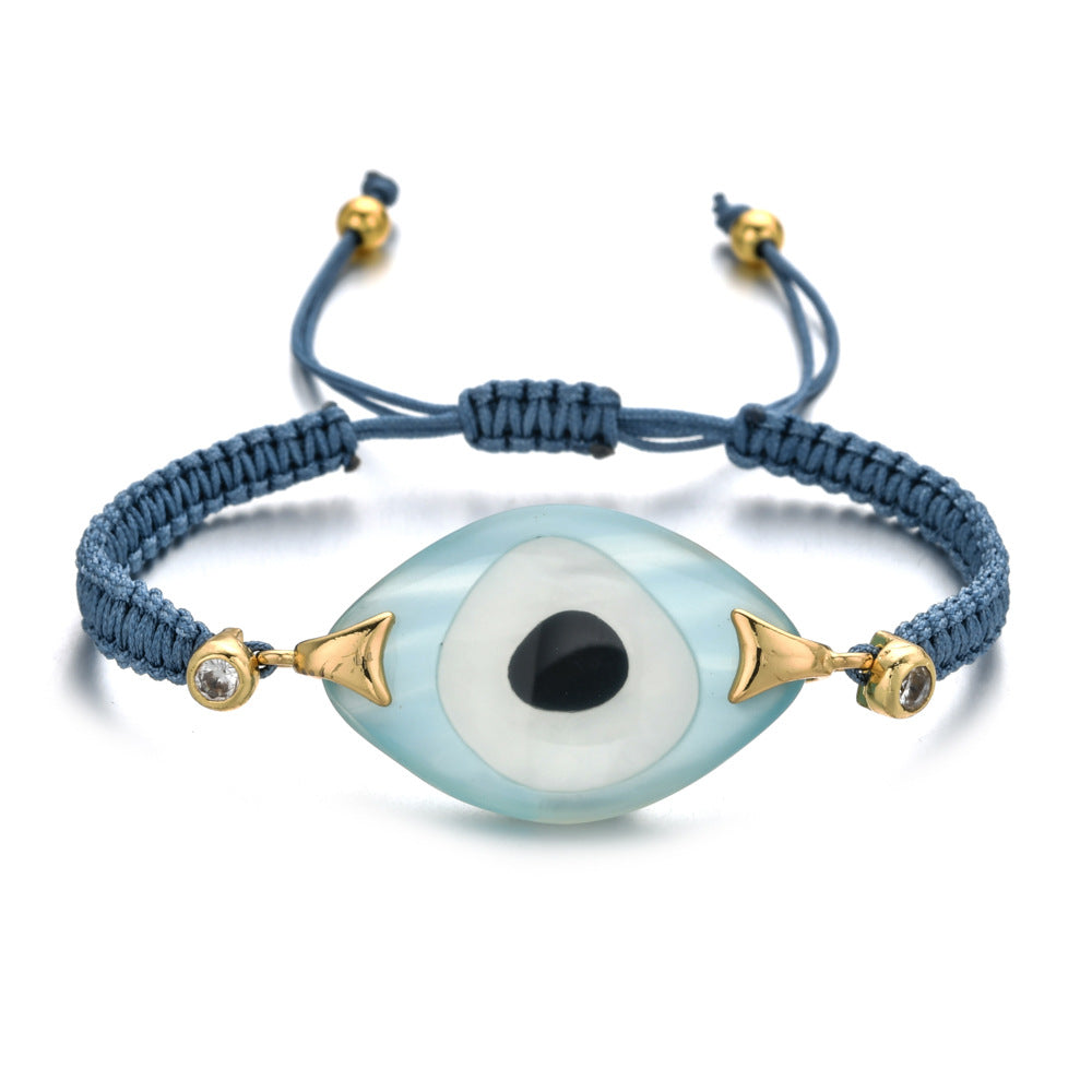Turkish Demon Eye Totem Resin Hand Woven Bracelet