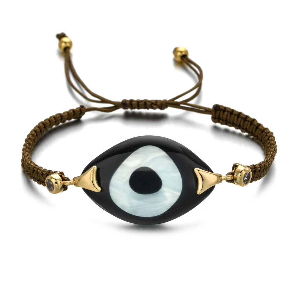 Turkish Demon Eye Totem Resin Hand Woven Bracelet