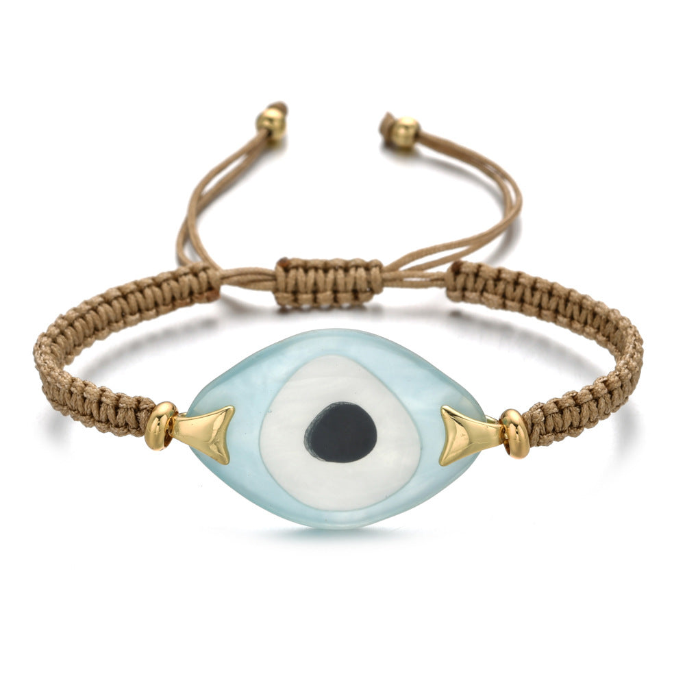 Turkish Demon Eye Totem Resin Hand Woven Bracelet