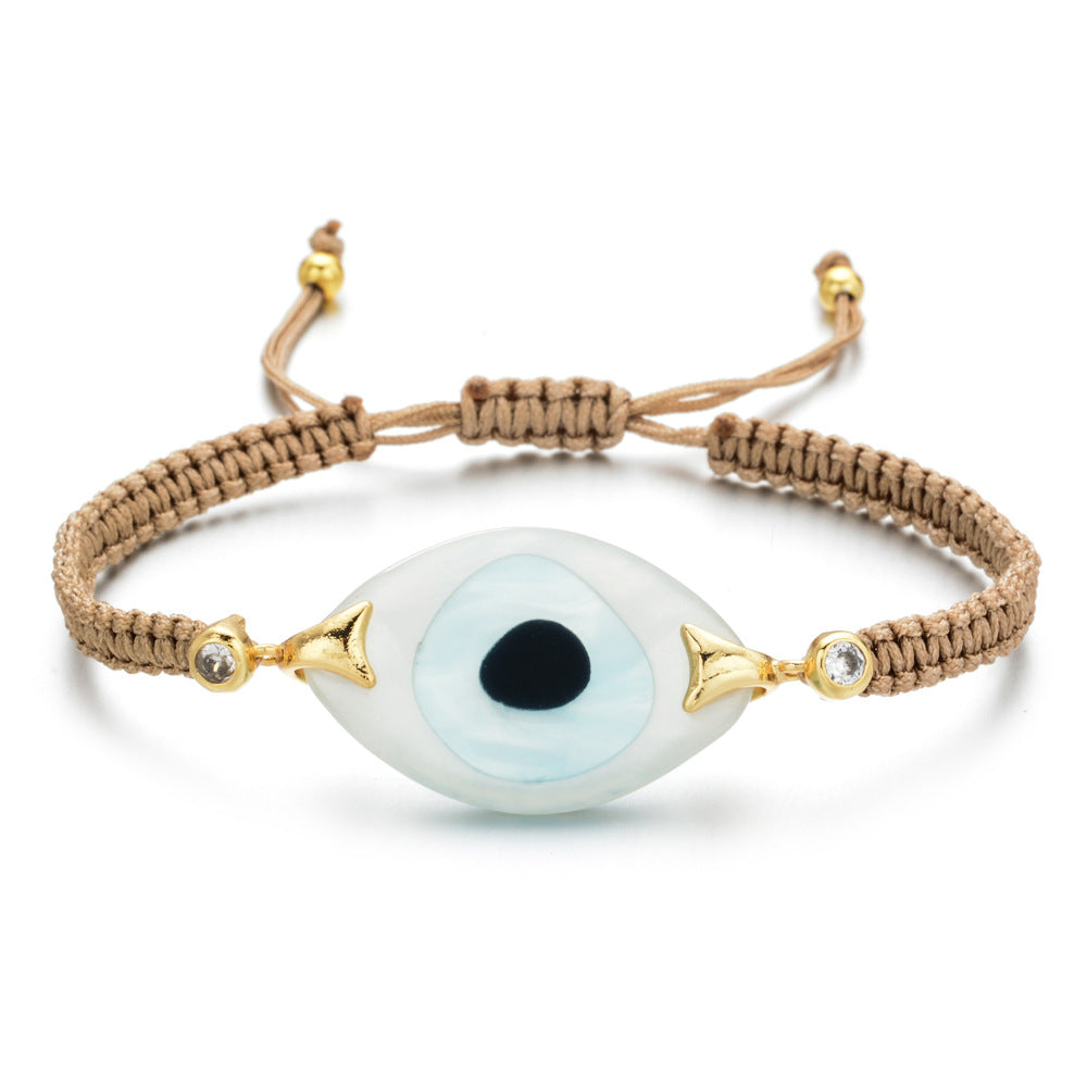 Turkish Demon Eye Totem Resin Hand Woven Bracelet