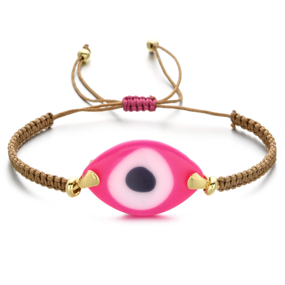 Turkish Demon Eye Totem Resin Hand Woven Bracelet
