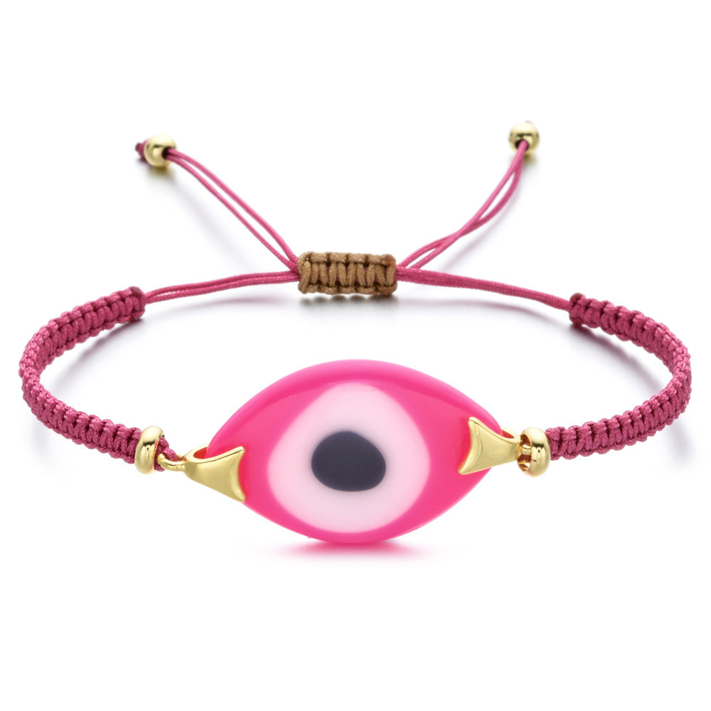 Turkish Demon Eye Totem Resin Hand Woven Bracelet