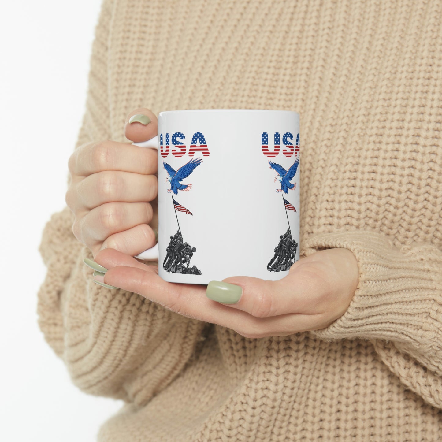 U.S.A flag Freedom coffee Tea Ceramic Mug 11oz, Great Gift, Independence day , chocolate lovers
