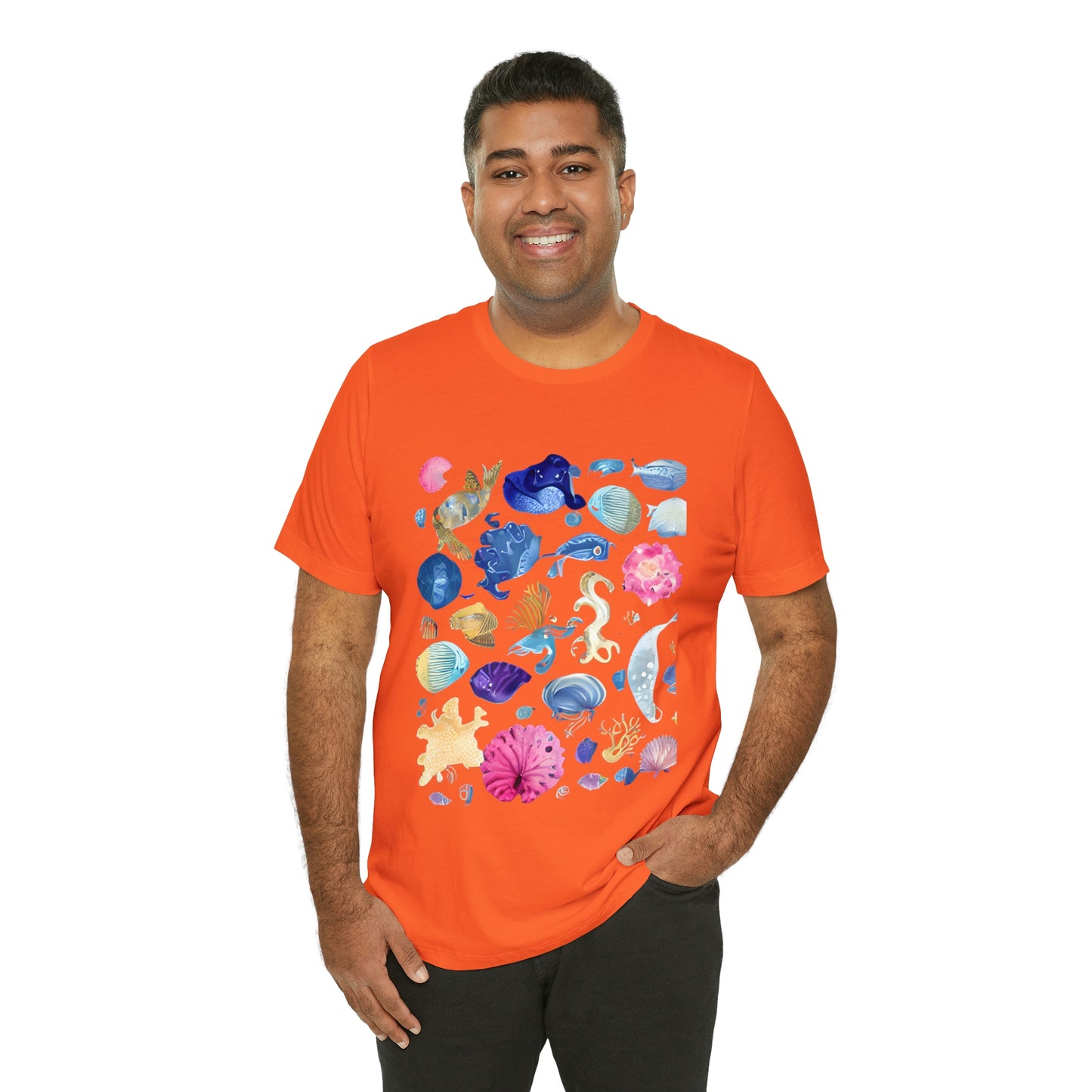 Watercolor Sea Creatures Tshirt Marine Life Ocean Conservation Environment Shirt Tropical Fish Coral Reef Octopus Jellyfish Turtle Shirt
