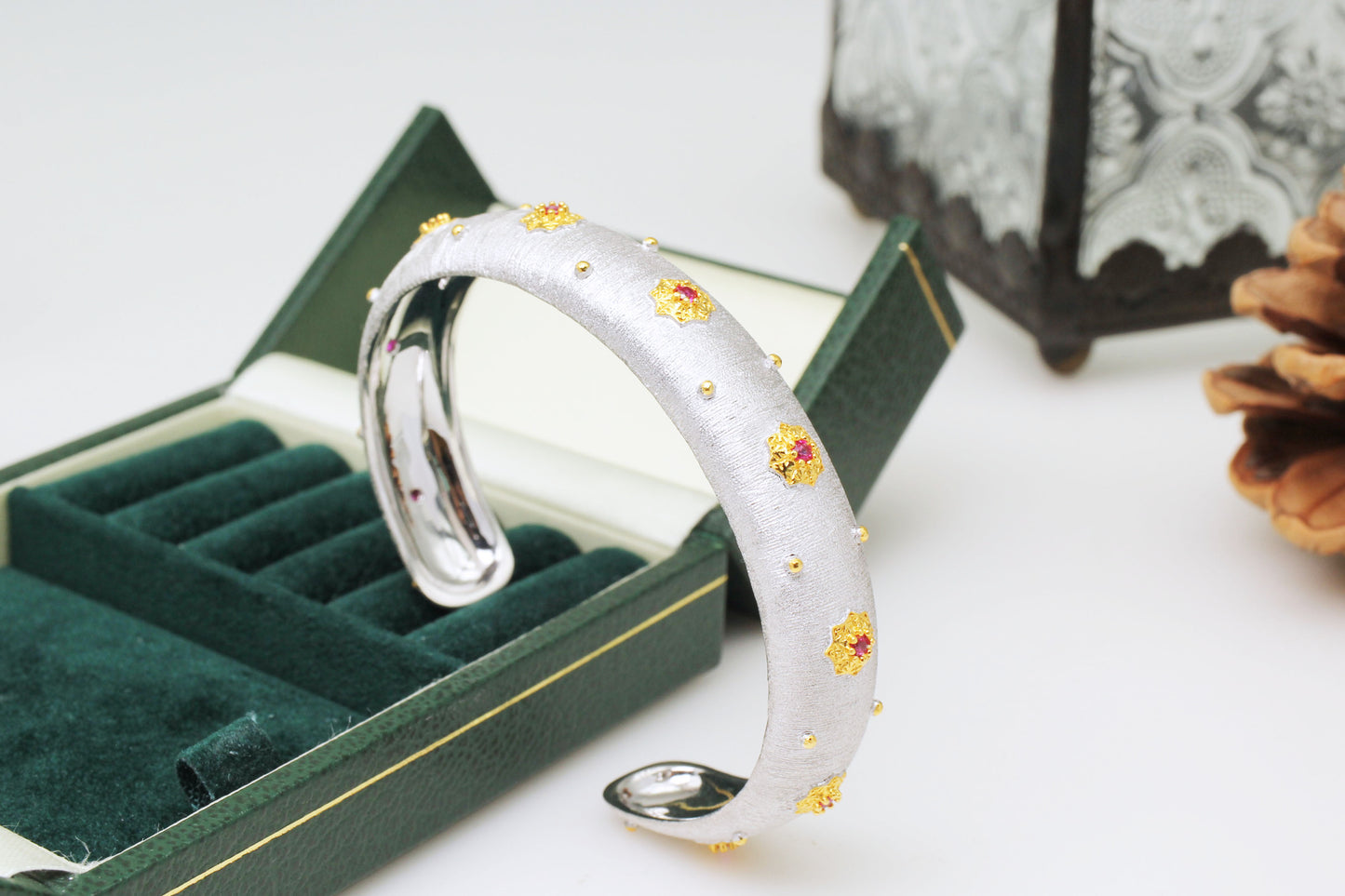 Italian Silver Light Luxury Star Brushed Bracelet