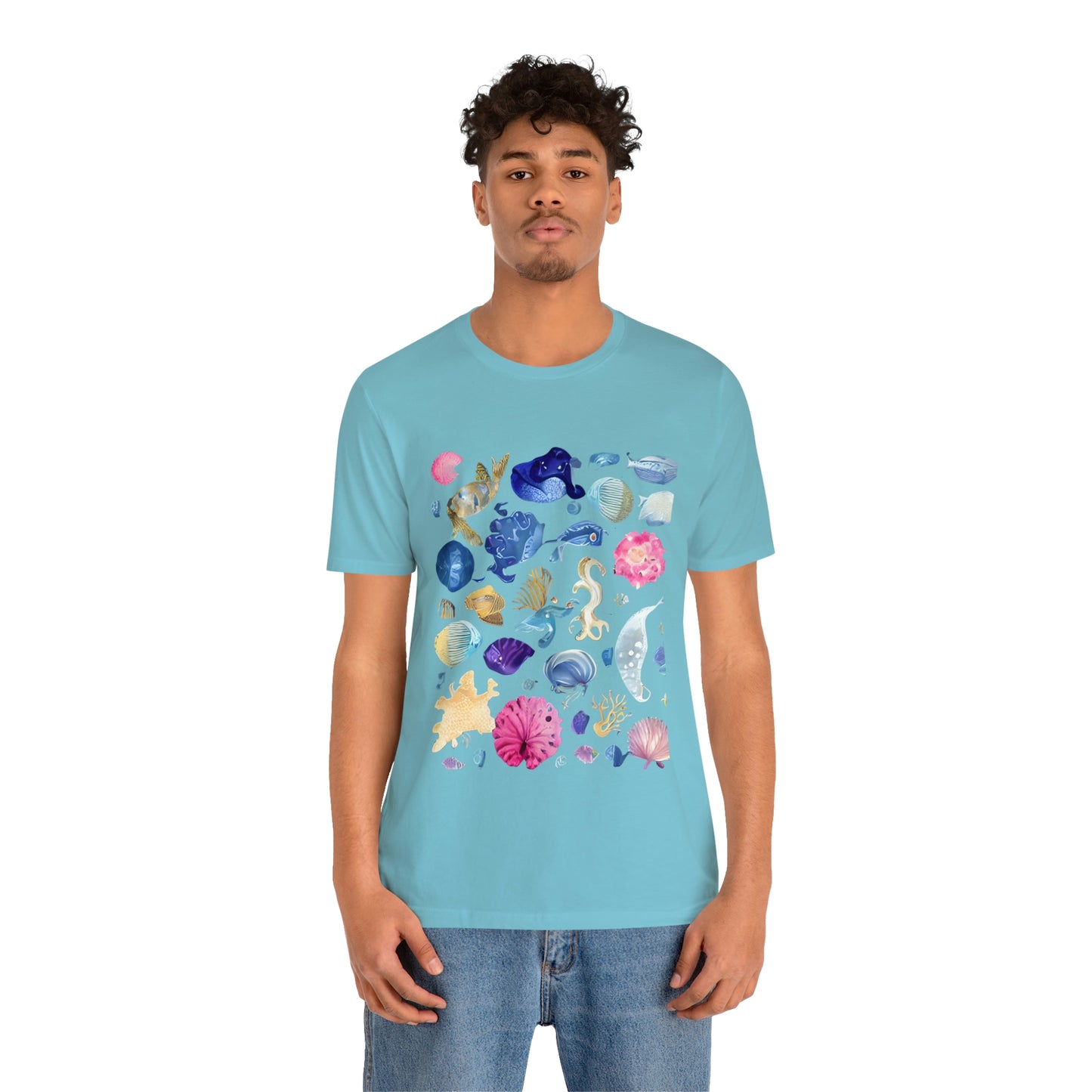 Watercolor Sea Creatures Tshirt Marine Life Ocean Conservation Environment Shirt Tropical Fish Coral Reef Octopus Jellyfish Turtle Shirt