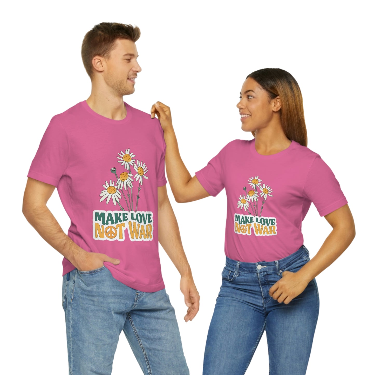 A Comfortable Tee Make Love Not War Unisex Jersey Short Sleeve Tee