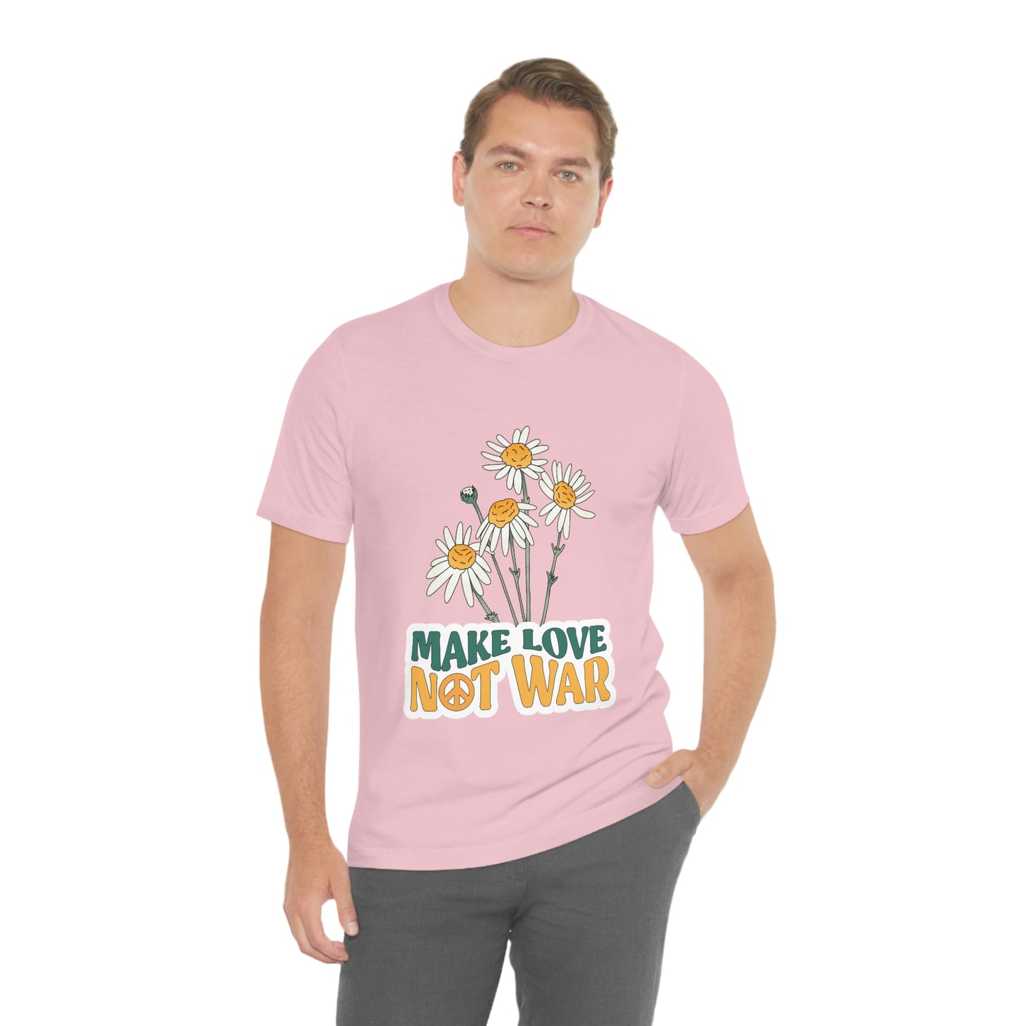 A Comfortable Tee Make Love Not War Unisex Jersey Short Sleeve Tee