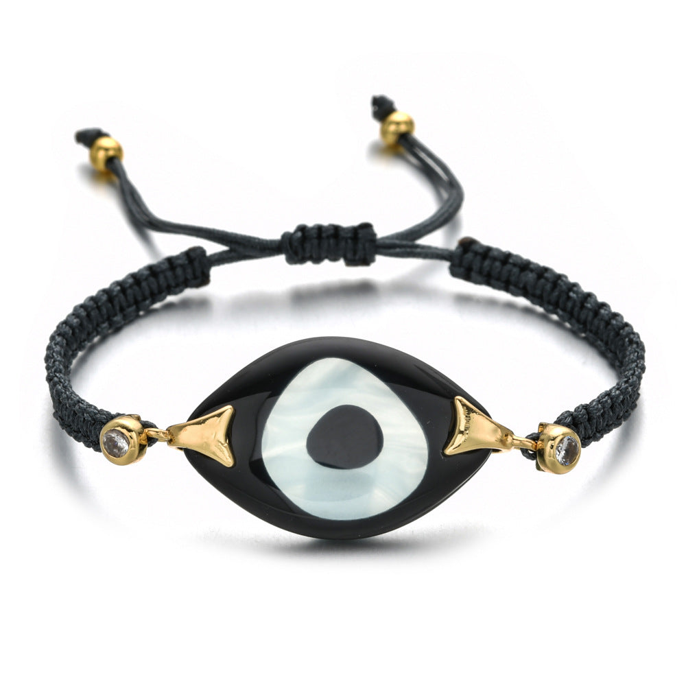 Turkish Demon Eye Totem Resin Hand Woven Bracelet