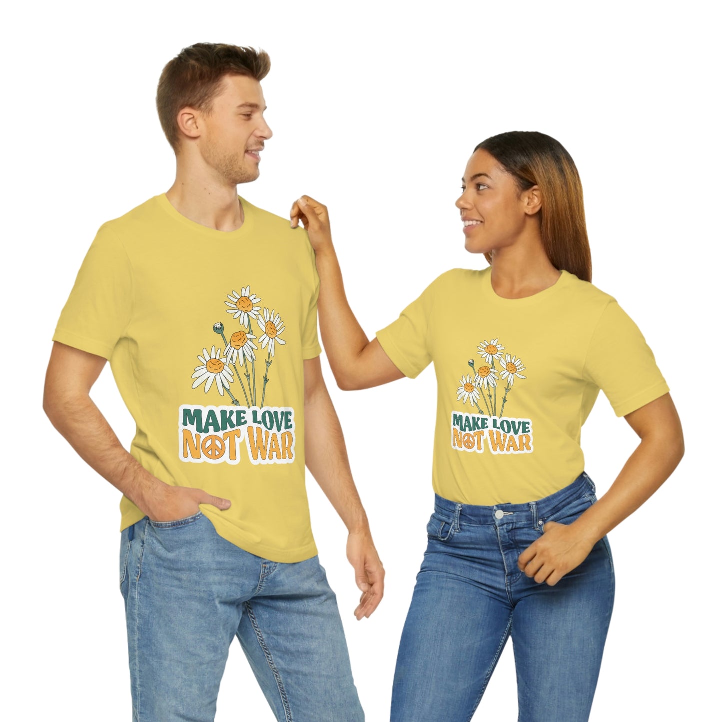 A Comfortable Tee Make Love Not War Unisex Jersey Short Sleeve Tee