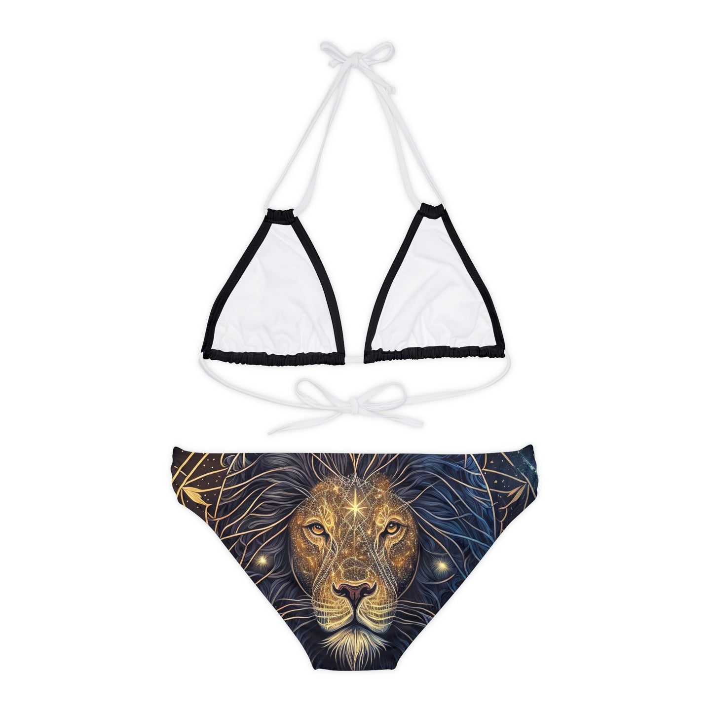 Hawaiian Lion Beach pattern Swimwear Beautiful for summer on the beach or pool side Strappy Bikini Set, Made in U.S.A