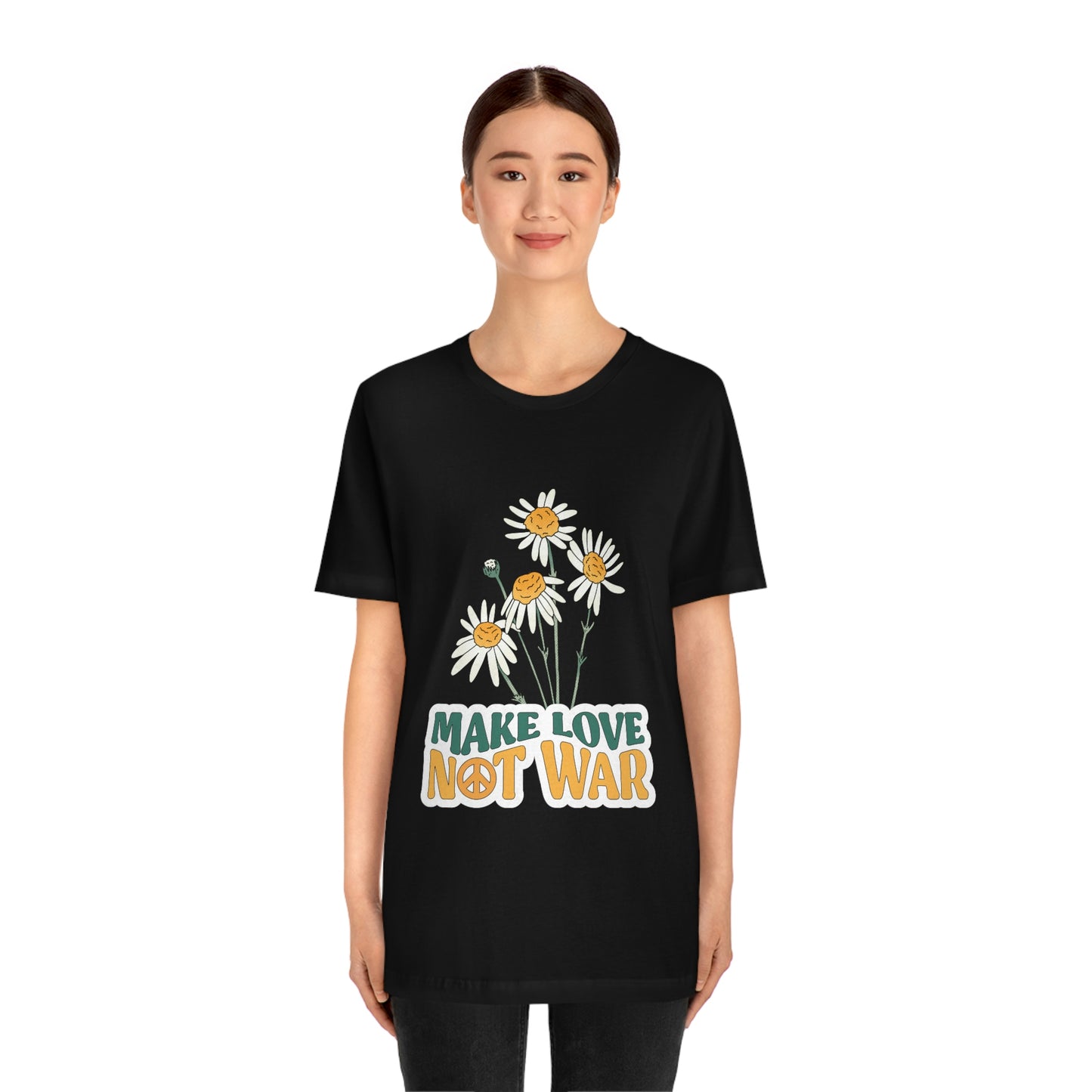 A Comfortable Tee Make Love Not War Unisex Jersey Short Sleeve Tee