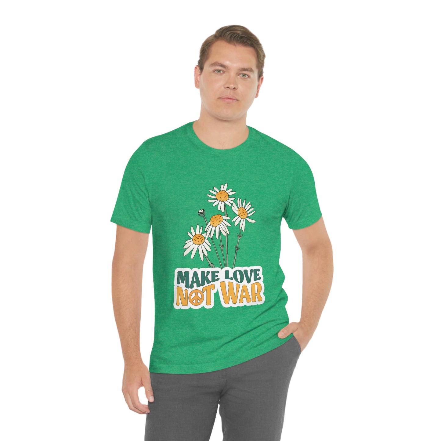 A Comfortable Tee Make Love Not War Unisex Jersey Short Sleeve Tee