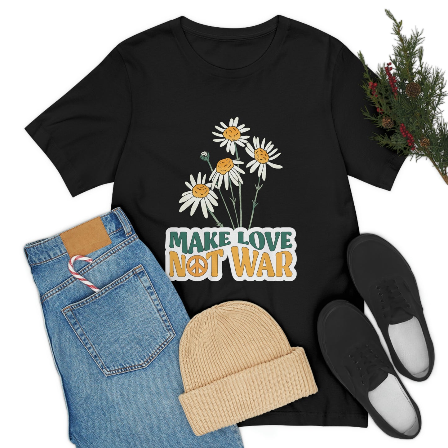A Comfortable Tee Make Love Not War Unisex Jersey Short Sleeve Tee
