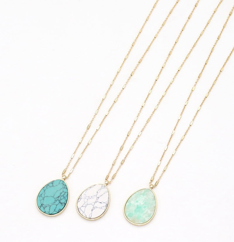 European And American Style Jewelry Drop-shaped Turquoise Inlaid