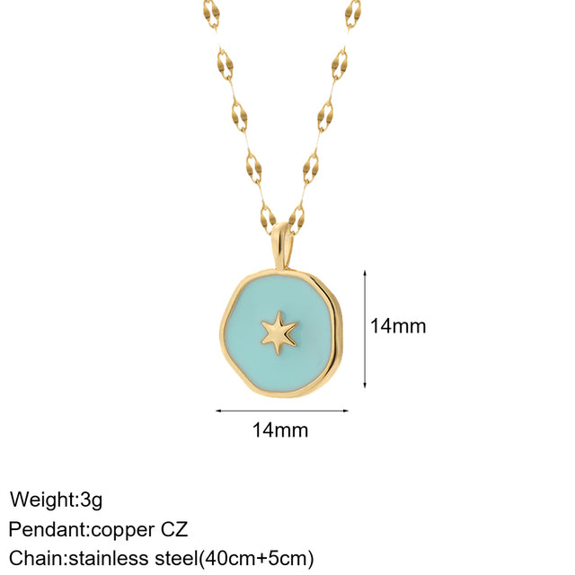 Mental Devil Blue Eyes Sun Necklace Women