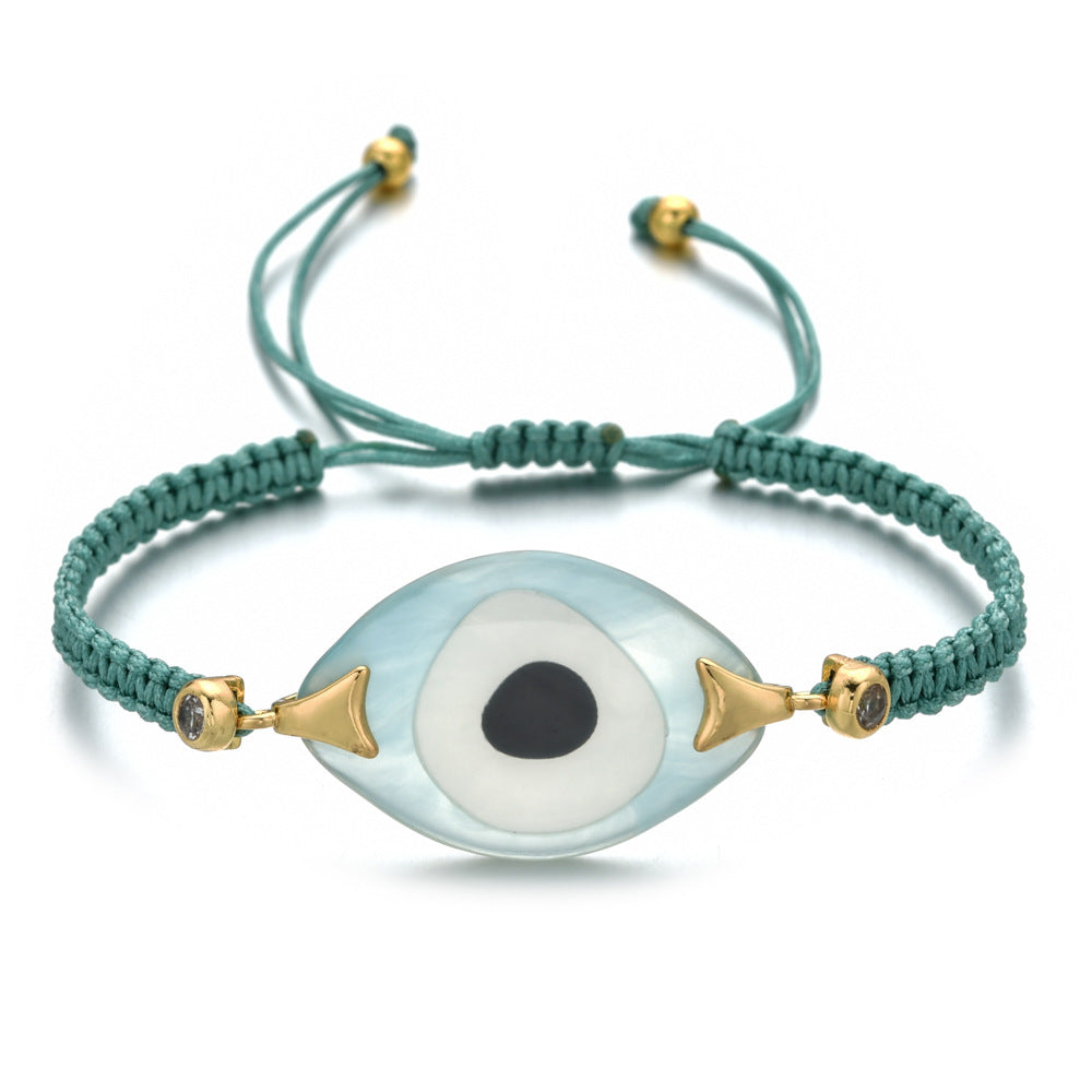 Turkish Demon Eye Totem Resin Hand Woven Bracelet