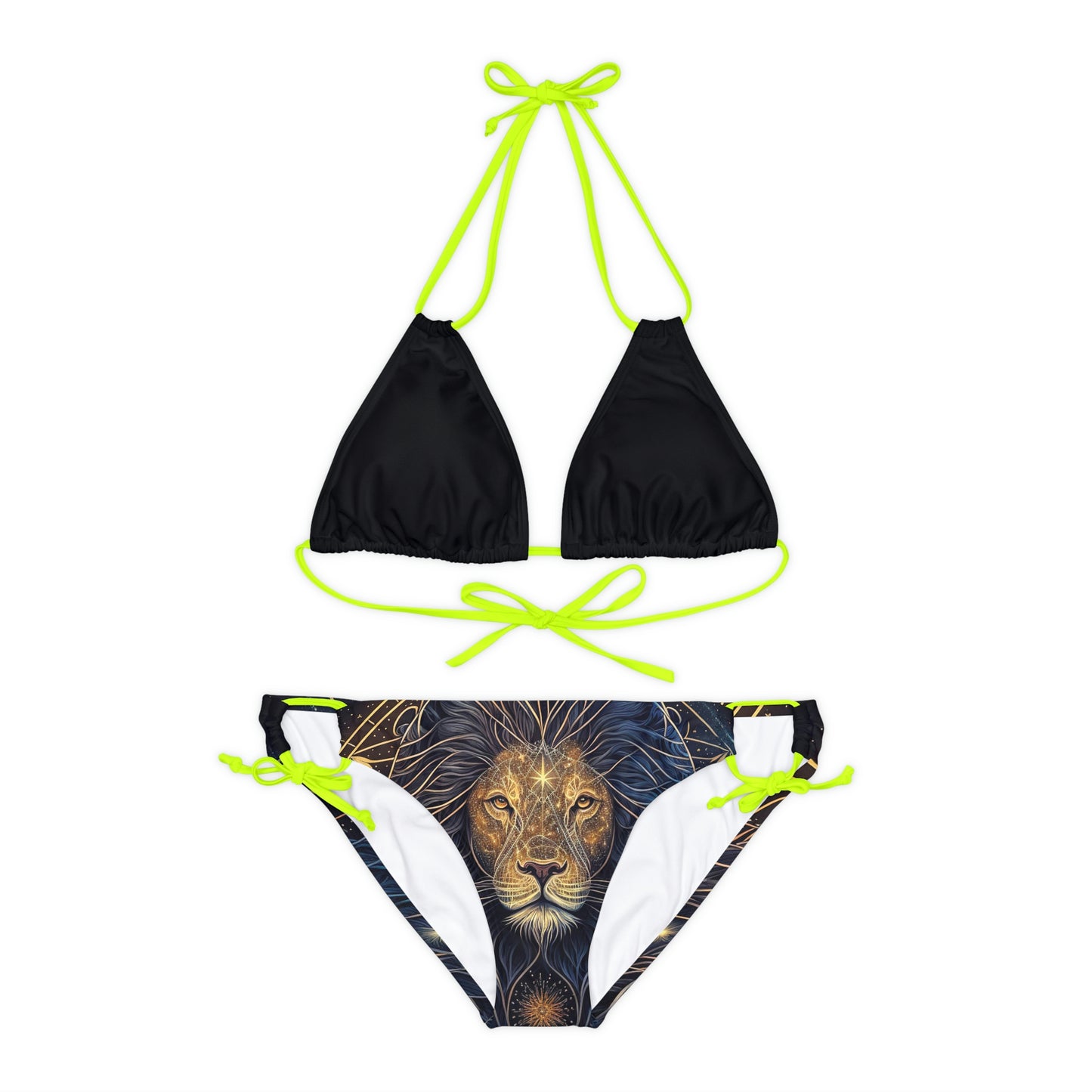 Hawaiian Lion Beach pattern Swimwear Beautiful for summer on the beach or pool side Strappy Bikini Set, Made in U.S.A