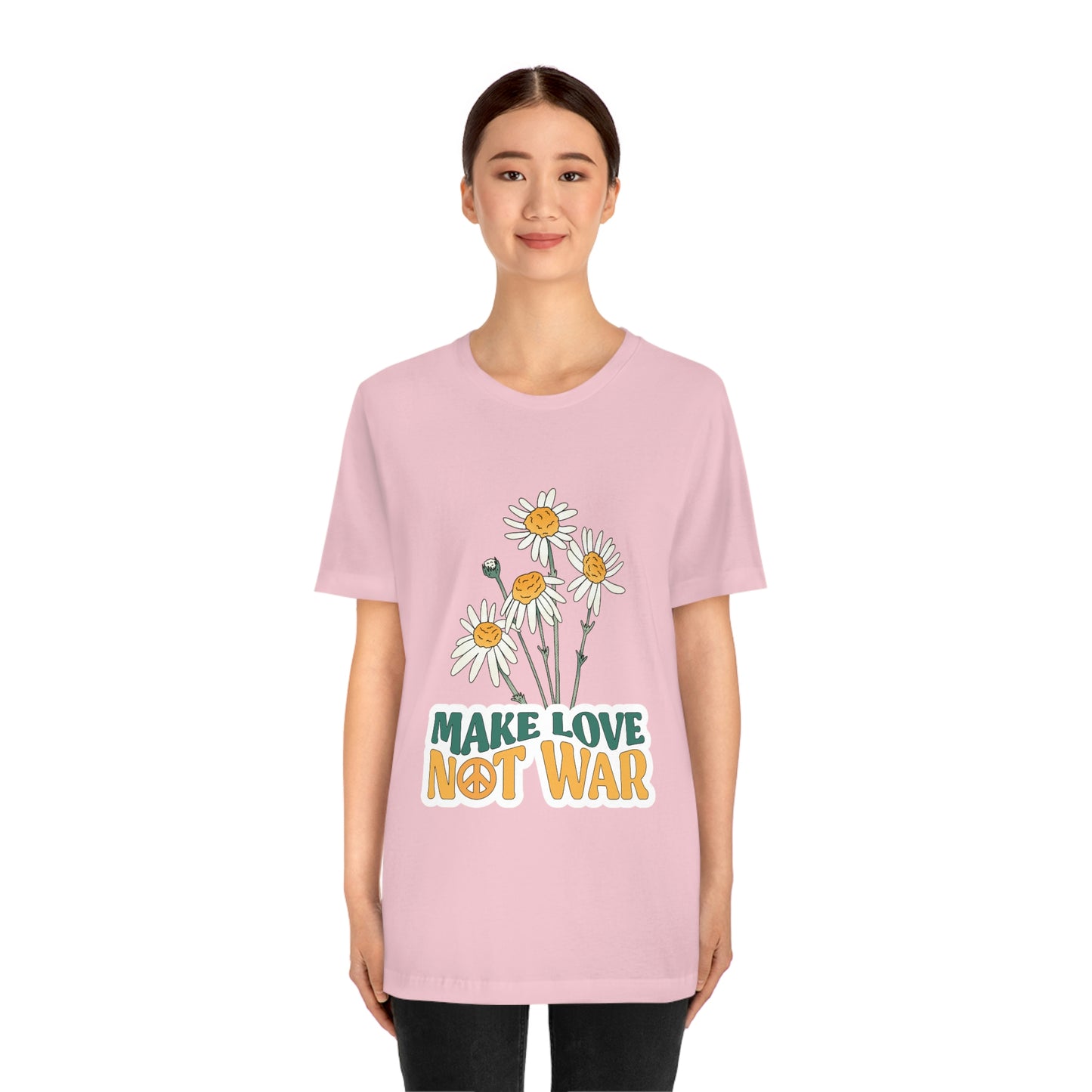 A Comfortable Tee Make Love Not War Unisex Jersey Short Sleeve Tee