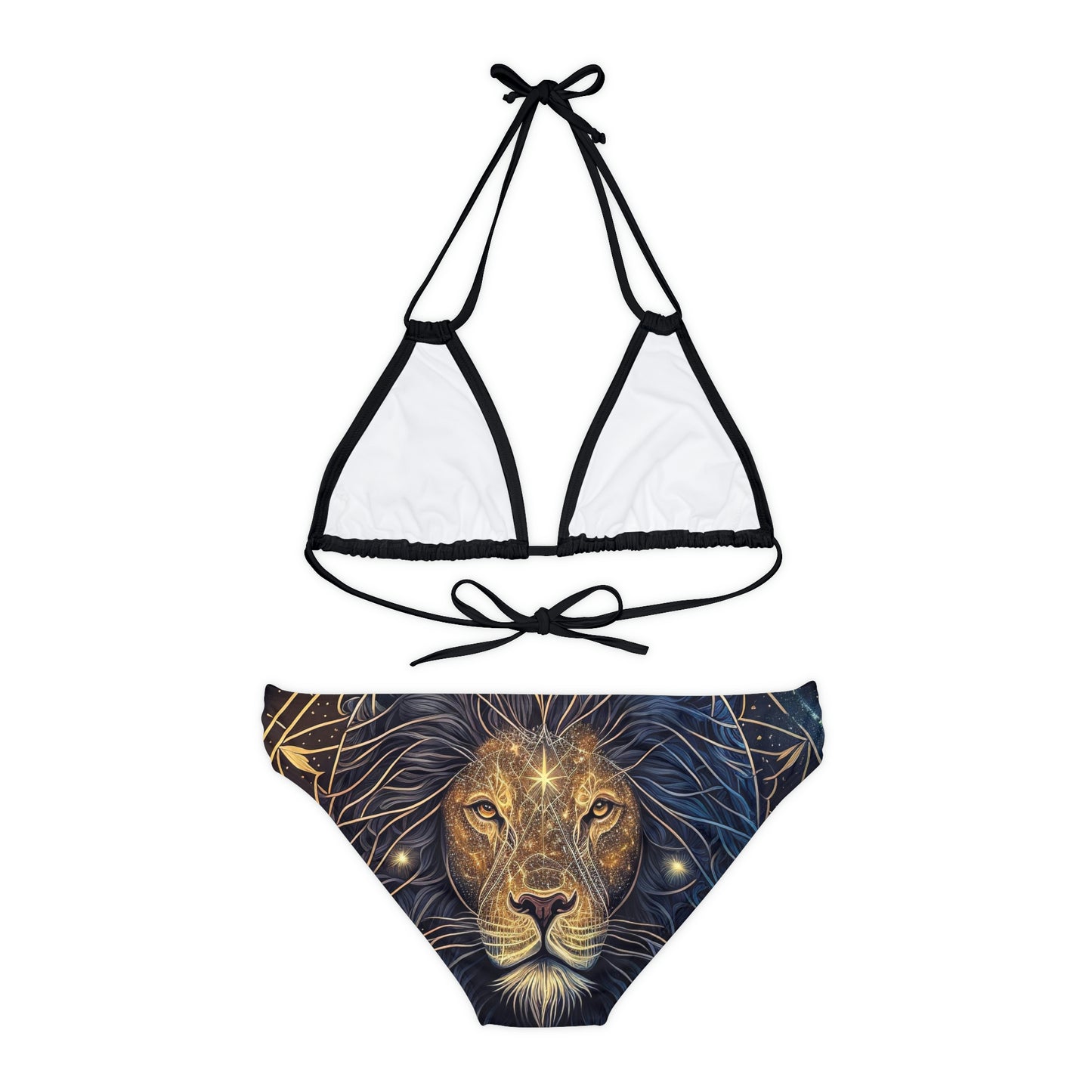 Hawaiian Lion Beach pattern Swimwear Beautiful for summer on the beach or pool side Strappy Bikini Set, Made in U.S.A